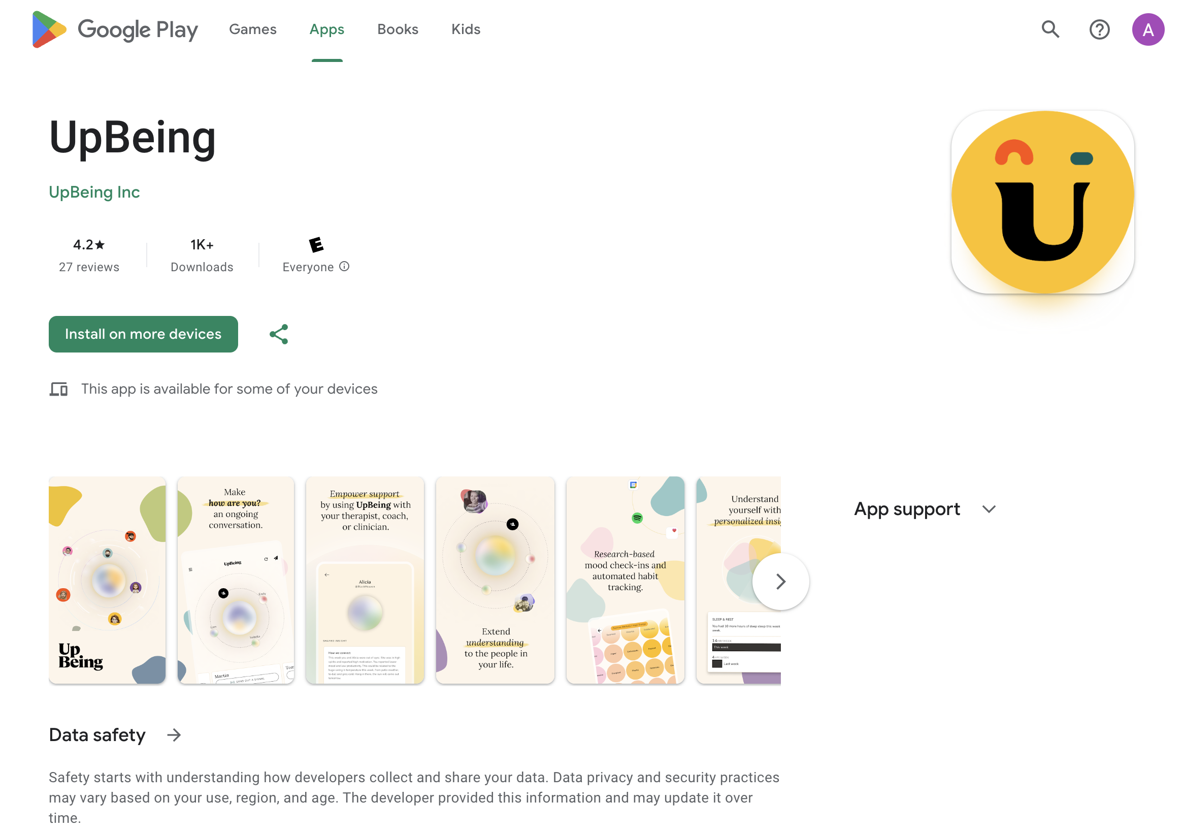 UpBeing preview